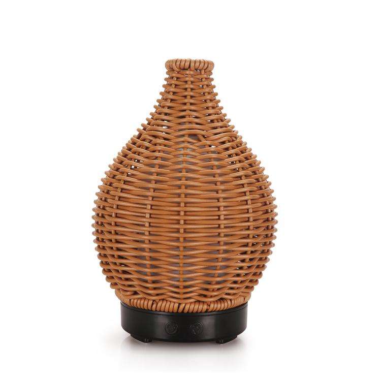 5V USB 100ML Hollow Rattan Ultrasonic Humidifier & Aromatherapy Diffuser with 7-Color LED Lights(...