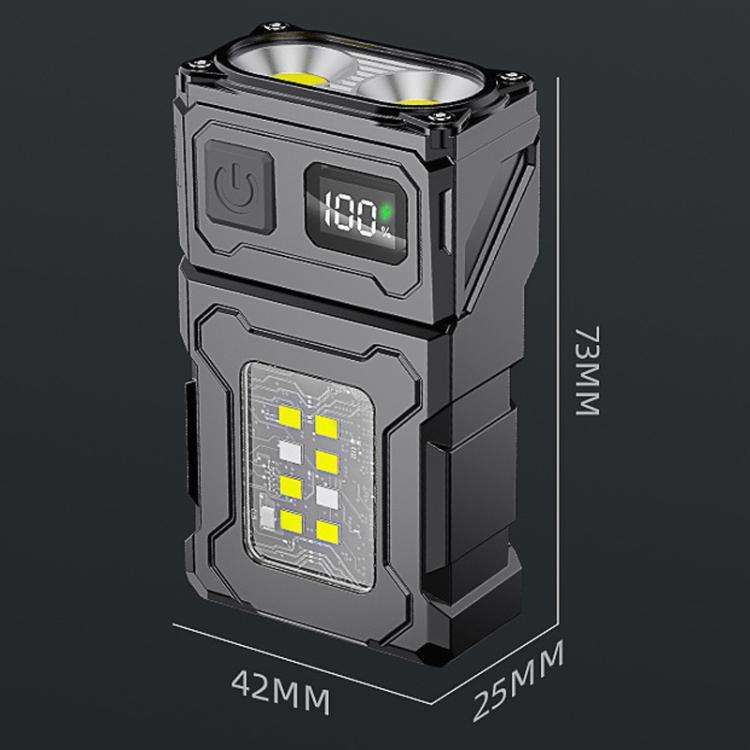 E-SMARTER DC08 Super Bright Floodlight Side Light Rechargeable Mini Flashlight(Black)