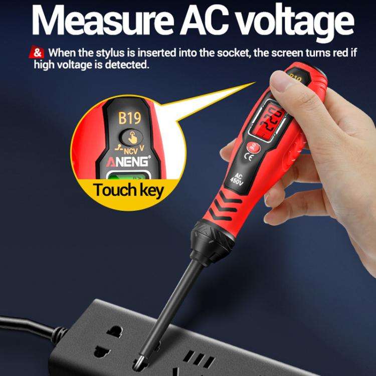 ANENG Digital Display High-Precision Intelligent Induction Test Pen(Red Cross Head)