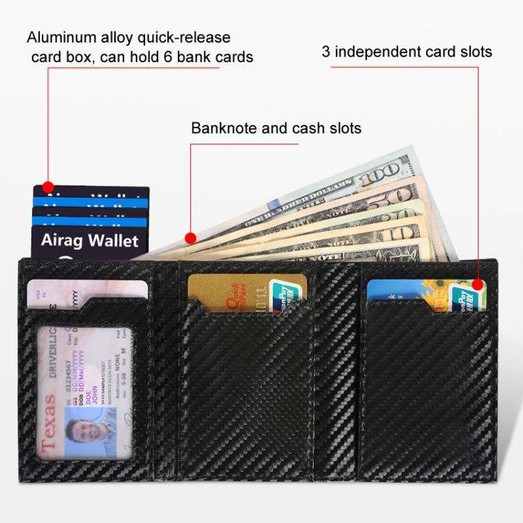 Pop-Up RFID Blocking Card Bag Wallet Genuine Leather & Aluminum Card Holder Zipper Coin Bag(Coffee)