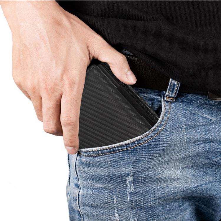 Pop-Up RFID Blocking Card Bag Wallet Genuine Leather & Aluminum Card Holder Zipper Coin Bag(Coffee)