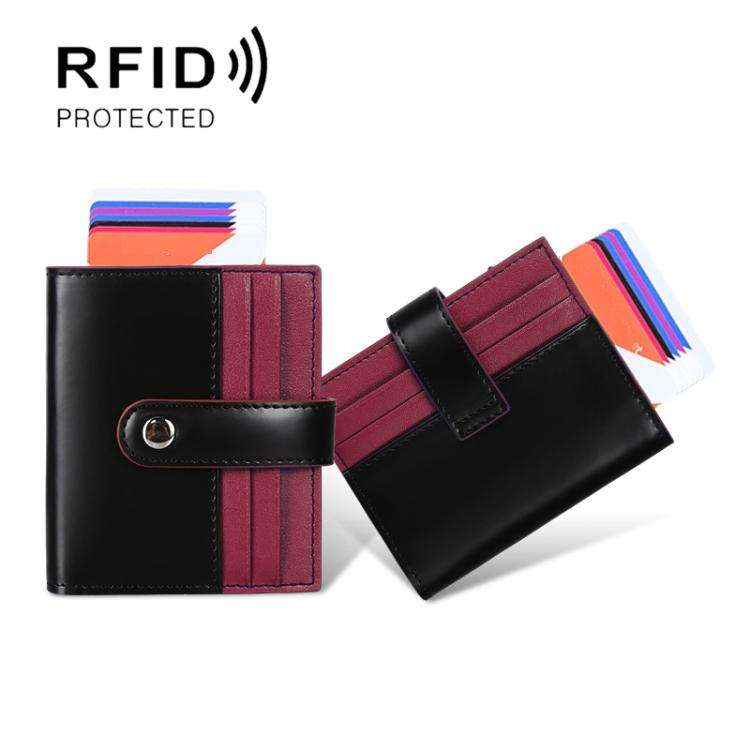 Pop-Up Aluminum Card Case RFID Blocking Metal Card Holder Wallet For Men and Women(Black)