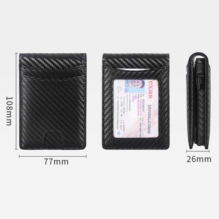 Auto Pop-Up Bifold Metal PU Card Holder RFID Blocking Wallet Slim Design For Credit Cards, ID(Car...