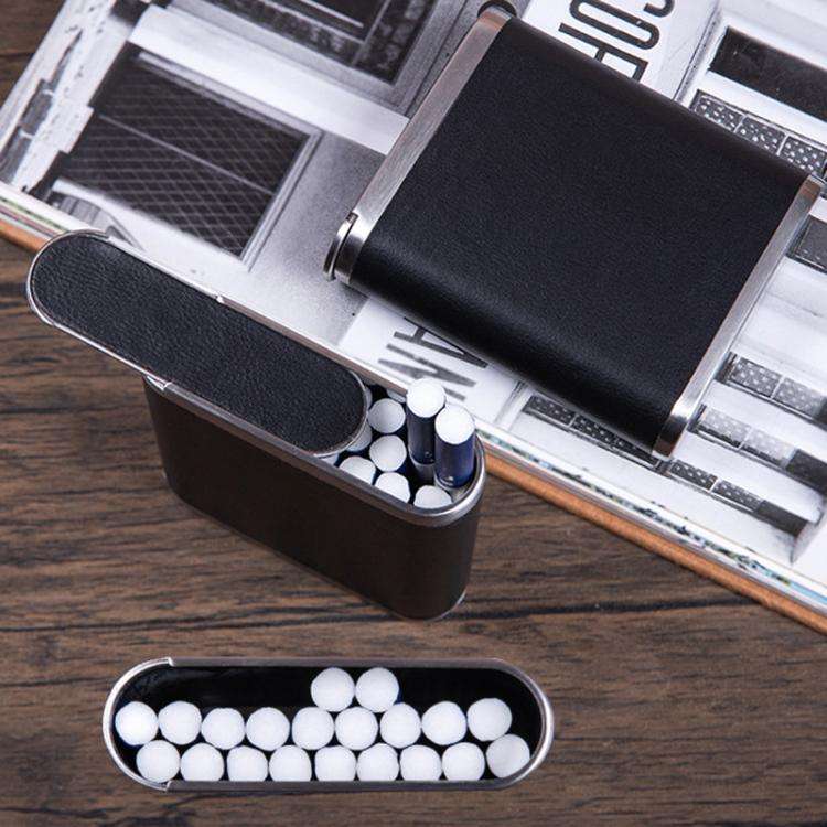 PU & Metal Cigarette Case for Men 20-Cigarette Capacity Crush-Proof Cigarette Holder(Coffee)