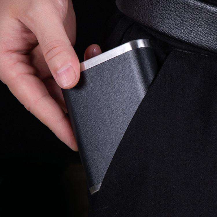 PU & Metal Cigarette Case for Men 20-Cigarette Capacity Crush-Proof Cigarette Holder(Coffee)