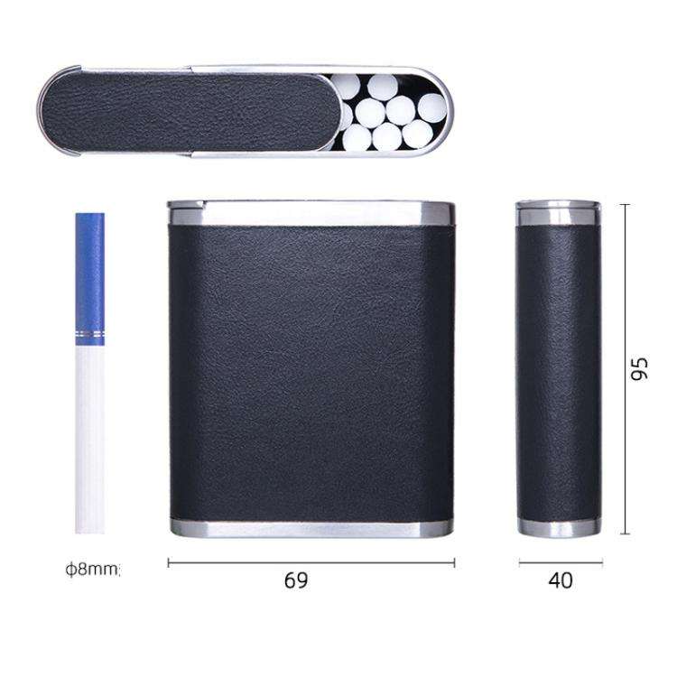 PU & Metal Cigarette Case for Men 20-Cigarette Capacity Crush-Proof Cigarette Holder(Coffee)