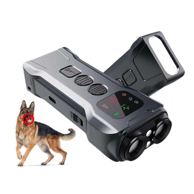 P9 Dual Head Ultrasonic Dog Deterrent Rechargeable Anti-Bark Device with Color Screen, LED Tail L...