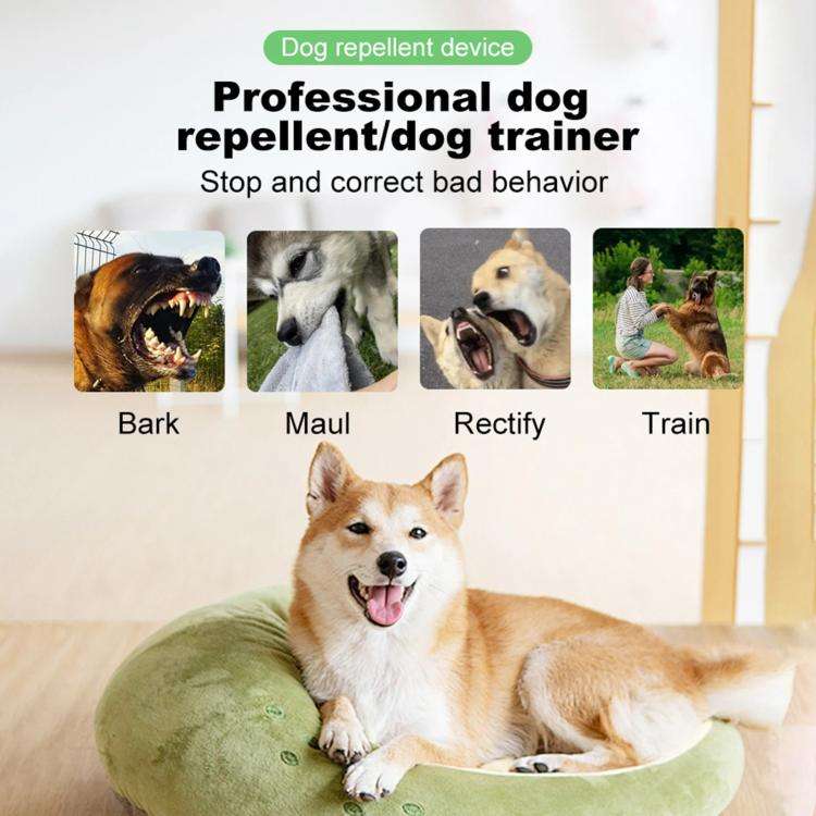 P9 Dual Head Ultrasonic Dog Deterrent Rechargeable Anti-Bark Device with Color Screen, LED Tail L...