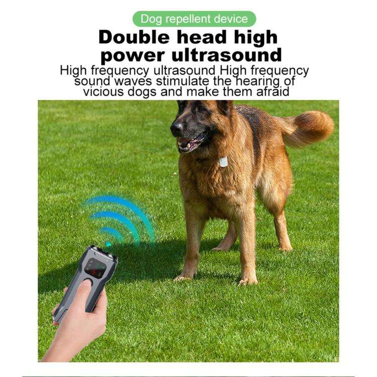 P9 Dual Head Ultrasonic Dog Deterrent Rechargeable Anti-Bark Device with Color Screen, LED Tail L...