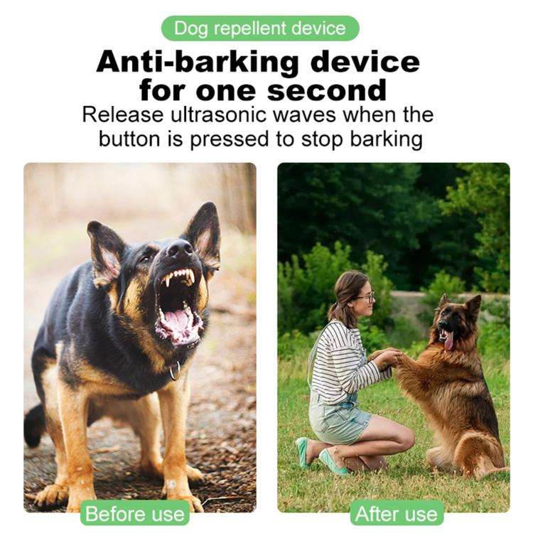 P9 Dual Head Ultrasonic Dog Deterrent Rechargeable Anti-Bark Device with Color Screen, LED Tail L...