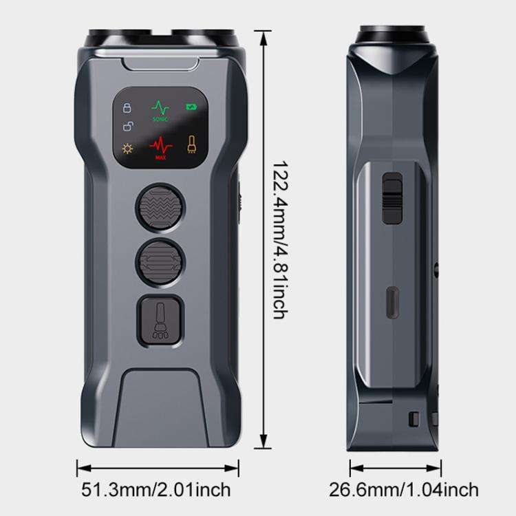 P9 Dual Head Ultrasonic Dog Deterrent Rechargeable Anti-Bark Device with Color Screen, LED Tail L...