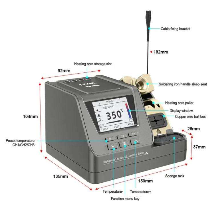 GVM H3 Smart 3 In 1 Electric Welding Station Mainboard Soldering Iron Smartphone Repair Smart Con...
