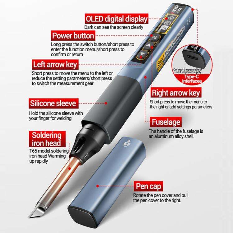ANENG Portable Internal Heating Soldering Iron With Digital Multimeter(Black)