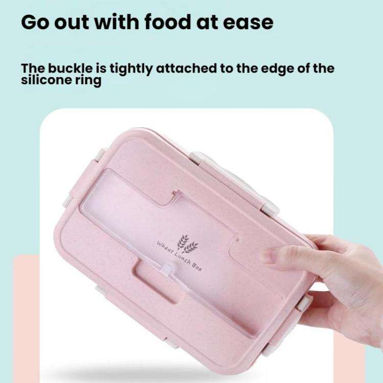 Plastic Split Microwaveable Oven Lunch Box With Stainless Steel Tableware(Blue)