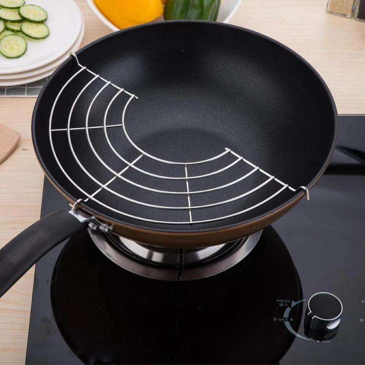 Stainless Steel Semi-circular Pot Edge Oil Drain Rack, Size: 32cm Thickness 3.0mm