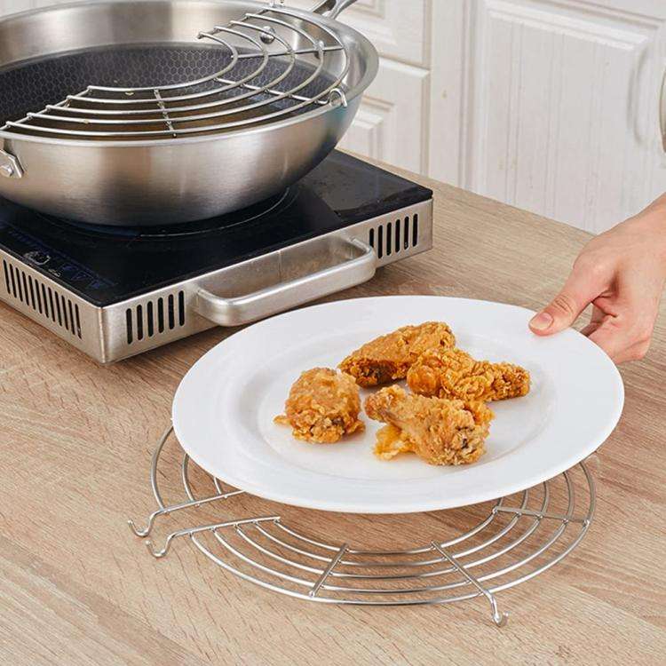 Stainless Steel Semi-circular Pot Edge Oil Drain Rack, Size: 26cm Thickness 3.0mm