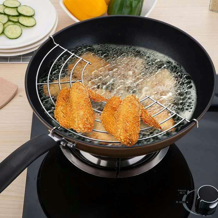 Stainless Steel Semi-circular Pot Edge Oil Drain Rack, Size: 26cm Thickness 3.0mm
