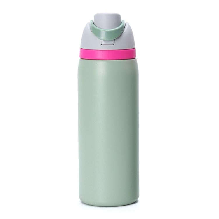 304 Stainless Steel Thermos Portable Sports Direct Drinking Kettle, Capacity: 19oz(Bean Green)