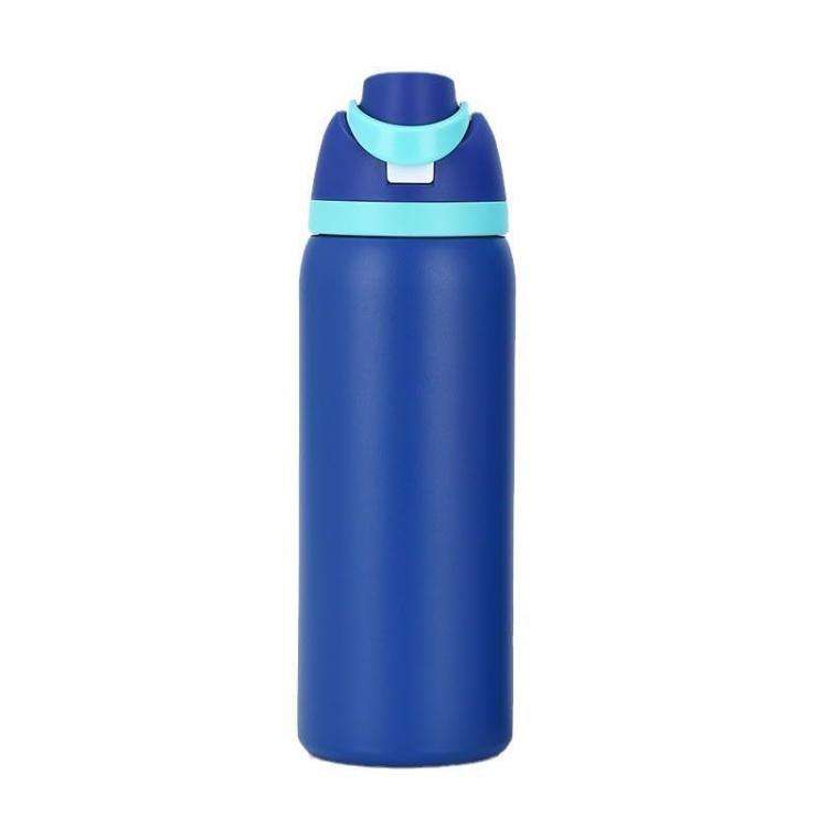 304 Stainless Steel Thermos Portable Sports Direct Drinking Kettle, Capacity: 24oz(Dark blue)