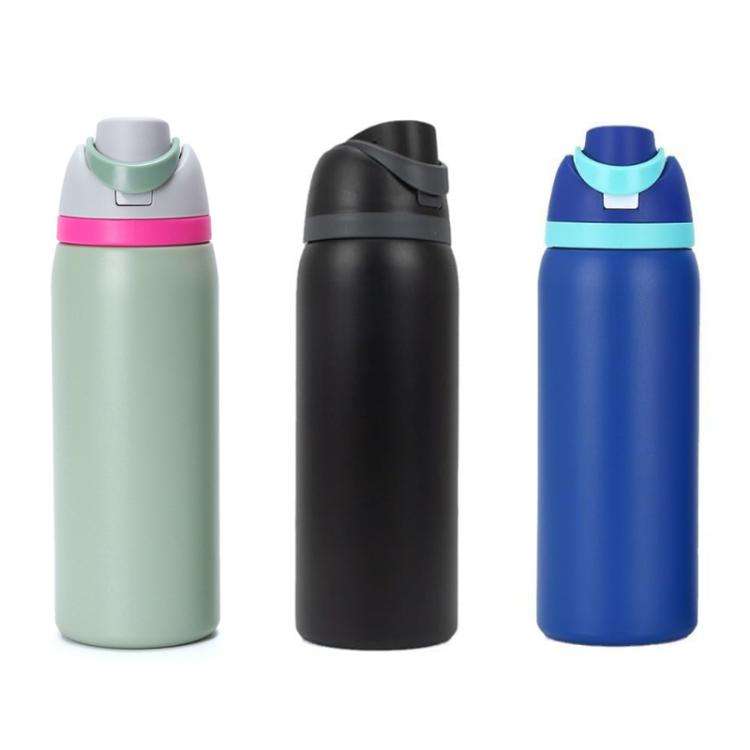 304 Stainless Steel Thermos Portable Sports Direct Drinking Kettle, Capacity: 24oz(Bean Green)