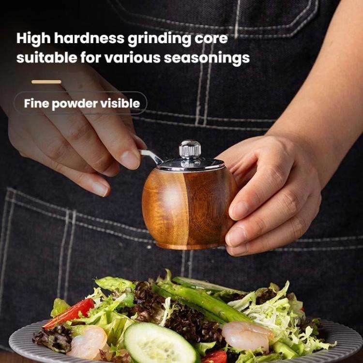 Double+Base Ball Pepper Mill Hand-Crank Mini Ceramic Core Multi-Purpose Grinder