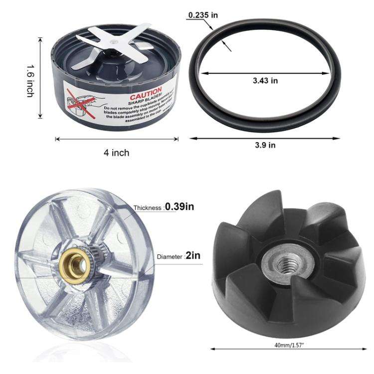 11 In 1 Kit 24 oz Cup For Nutribullet 600W 900W Replacement Parts Blender Blade Base, Drive Socke...