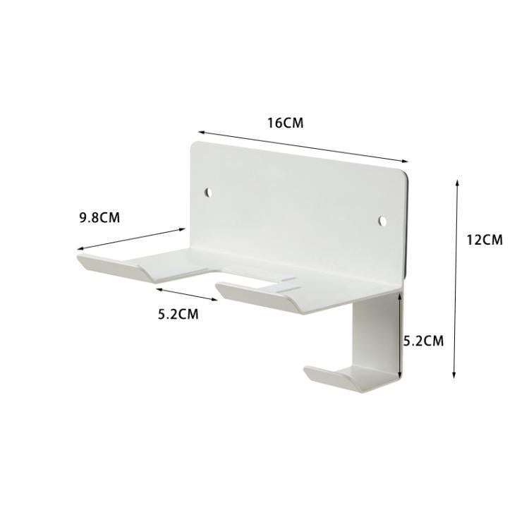 Wall-Mounted Hair Dryer Holder with Cord Organizer Bathroom Storage for Blow Dryer(White)