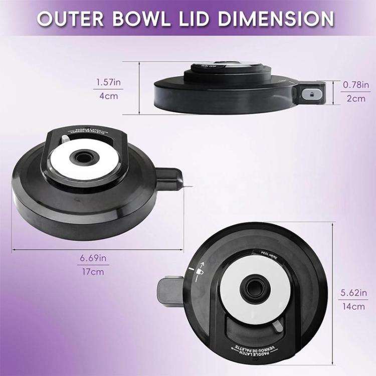 Replacement Outer Bowl Lid For Ninja NC299AMZ/NC301/NC300 Ice Cream Maker(Black)