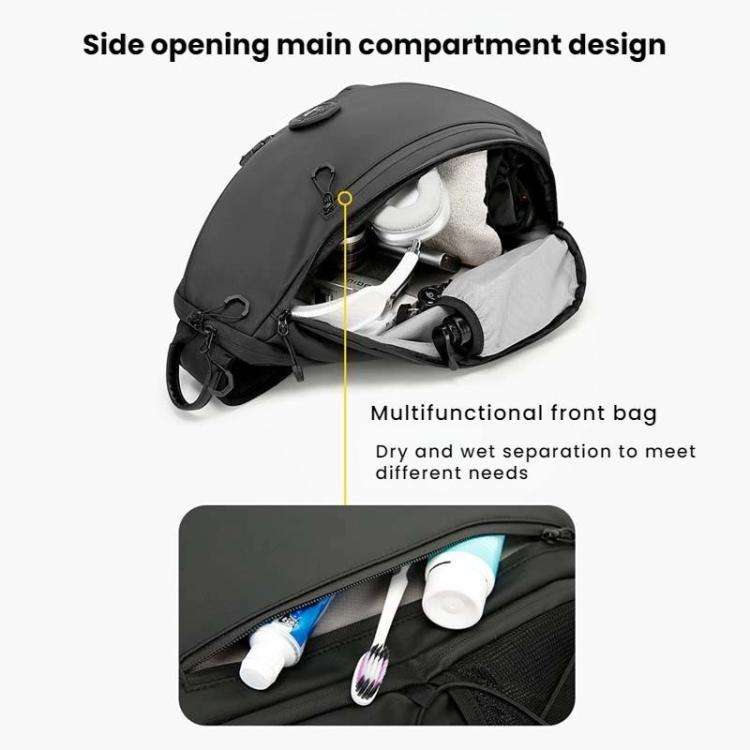 BANGE FW-232 Men Rreast Bag Large Capacity Outdoor Riding Backpack Shoulder Crossbody Bag(Black)
