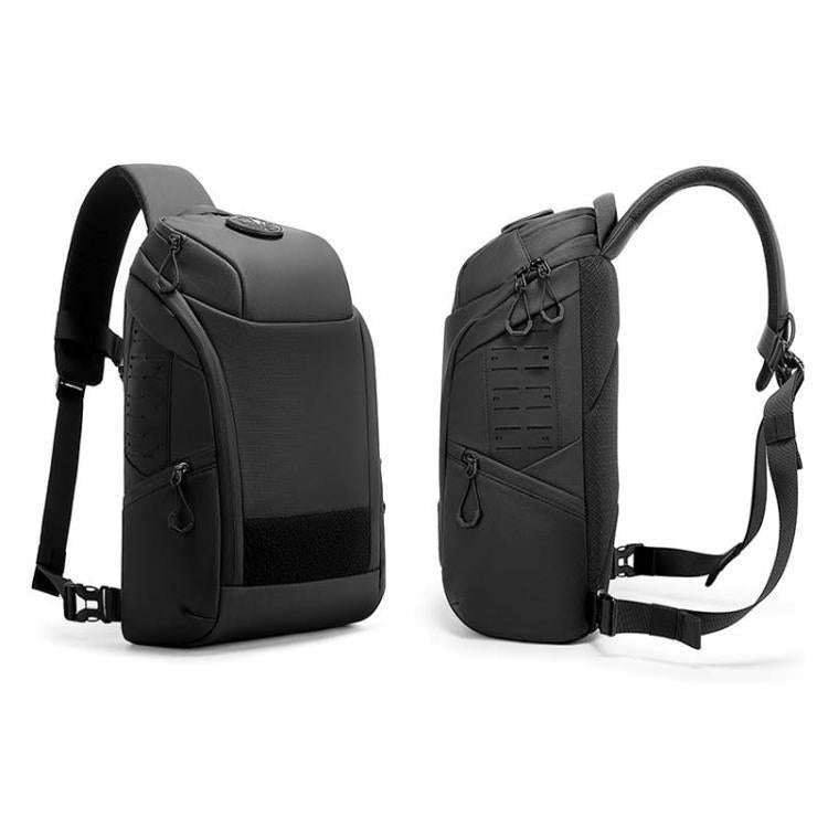 BANGE FW-227 Men Outdoor Cycling Breast Pack Crossbody Bag Large Capacity Hiking Backpack(Black)