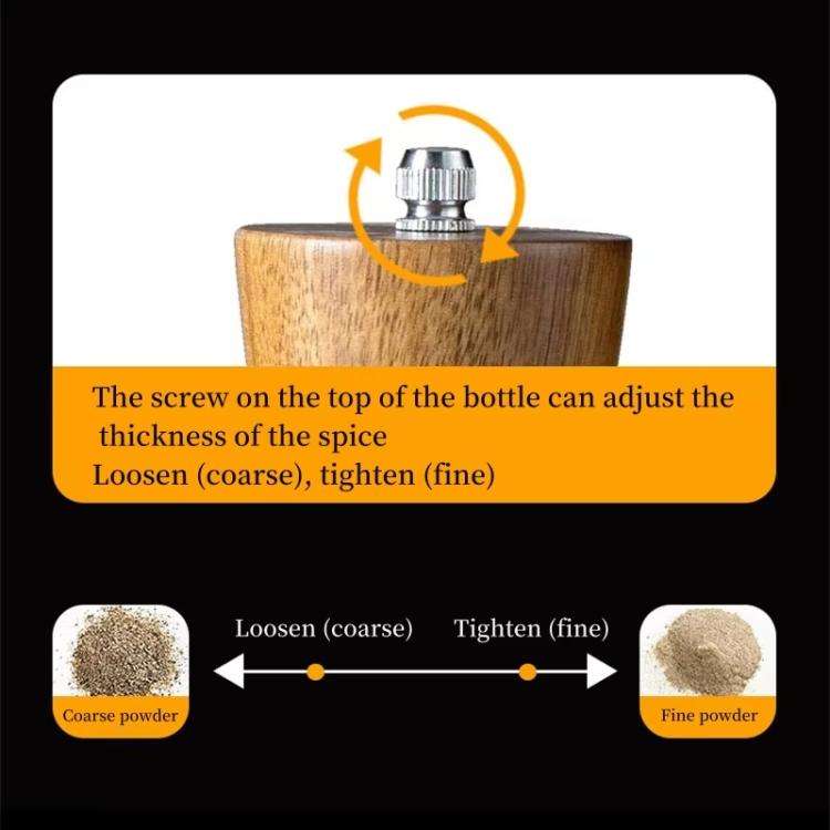 8 inch Acrylic Pepper Grinder Pagoda-shaped Wooden Kitchen Pepper Mill, Spec: Single With Box