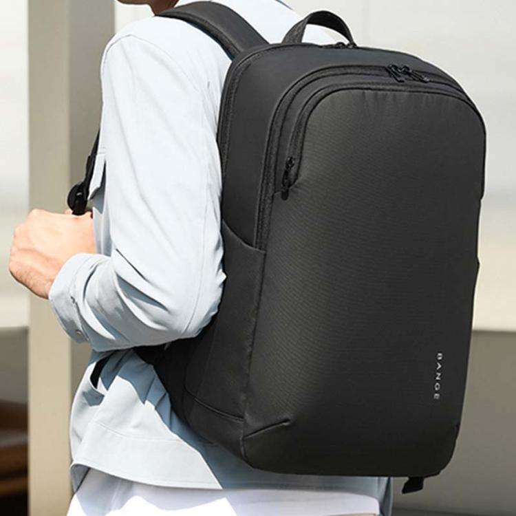 BANGE BG-3068 Men Light Business Commuting Computer Bag Student Schoolbag(Black)