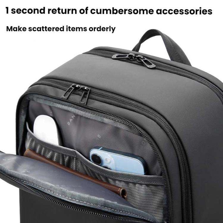 BANGE BG-3068 Men Light Business Commuting Computer Bag Student Schoolbag(Black)