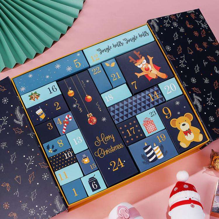 Christmas Advent Calendar Blind Box 24 Empty DIY Gift Boxes Countdown Surprise For Kids & Adults(...