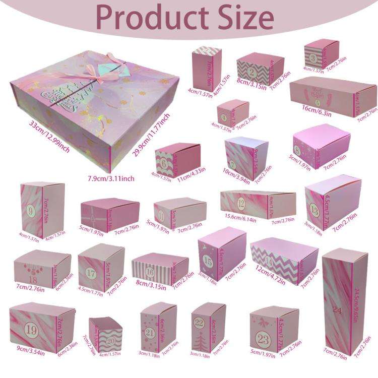 Christmas Advent Calendar Blind Box 24 Empty DIY Gift Boxes Countdown Surprise For Kids & Adults(...