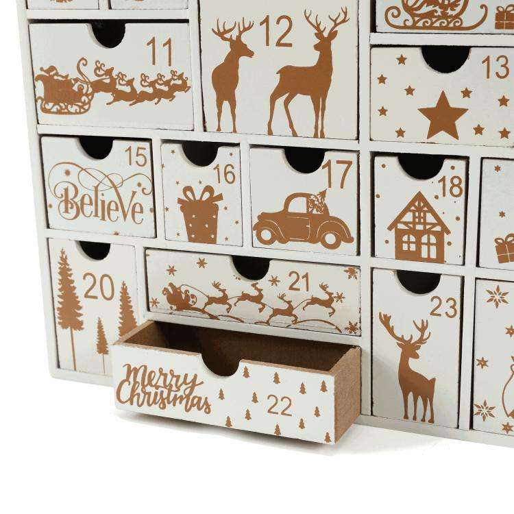 Christmas Gift Countdown Calendar DIY Candy Gift Box(Red)