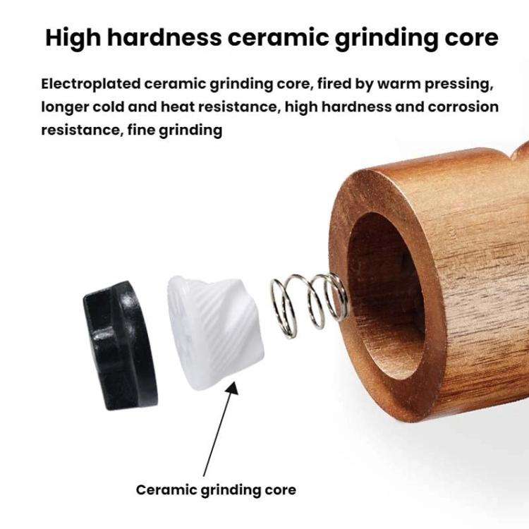 7 inch Manual Black Pepper Wood Grinder Transparent Acrylic Pepper Seasoning Bottle, Spec: Single...