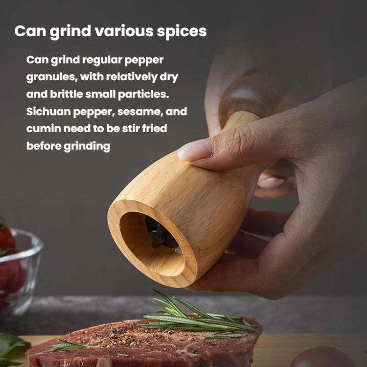 Mushroom Shaped Pepper Grinder Wooden Kitchen Grinding Tool, Spec: Double+Base