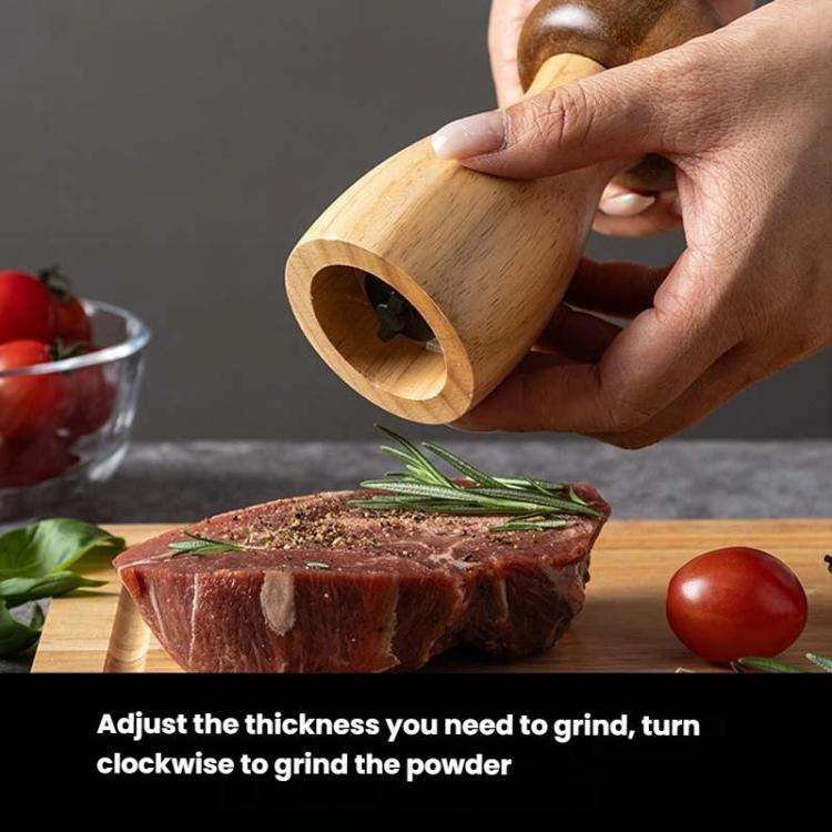 Mushroom Shaped Pepper Grinder Wooden Kitchen Grinding Tool, Spec: Double+Base