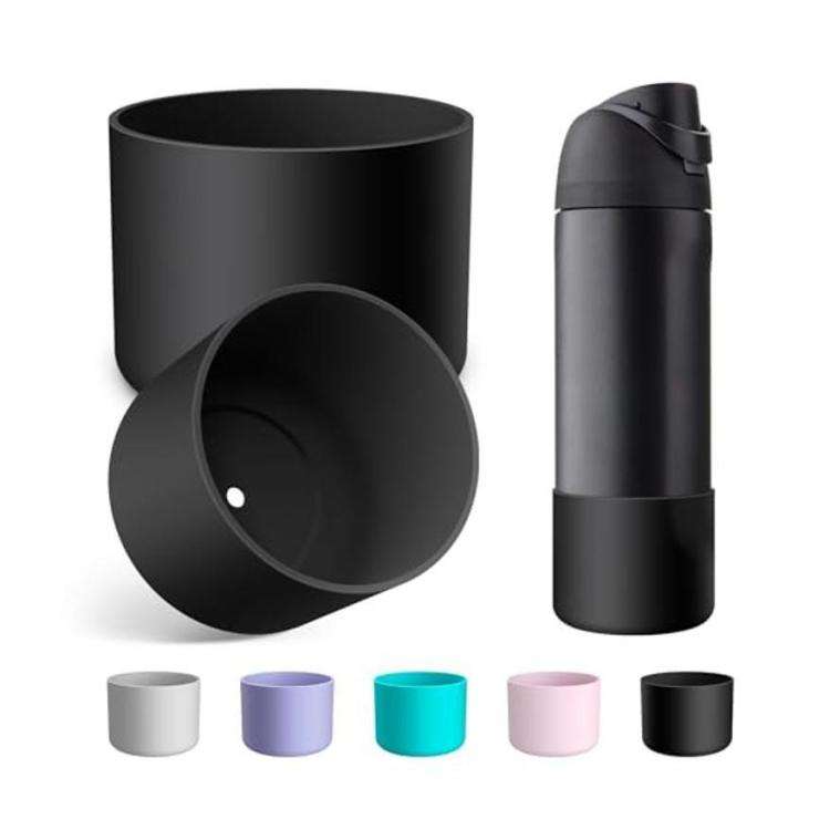 3pcs /Pack Silicone Base Protector For Owala 24oz FreeSip/Twist/Flip Bottles(Black)