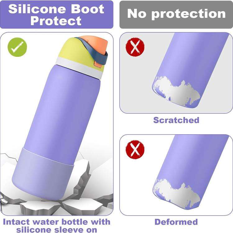3pcs /Pack Silicone Base Protector For Owala 24oz FreeSip/Twist/Flip Bottles(Black)