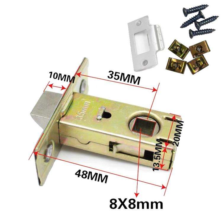 35mm Bathroom Door Lock Tongue+Screw Fixing Device Insert Lock Body Zinc Alloy Lock Head