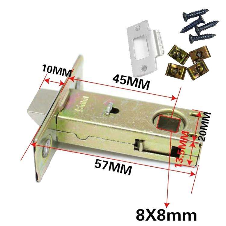 45mm Bathroom Door Lock Tongue+Screw Fixing Device Insert Lock Body Zinc Alloy Lock Head