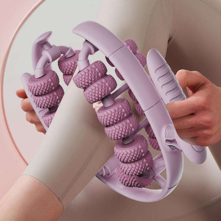 26 Rounds Dual Row Circular Leg Slimming Clamp Arm Massager(Purple)