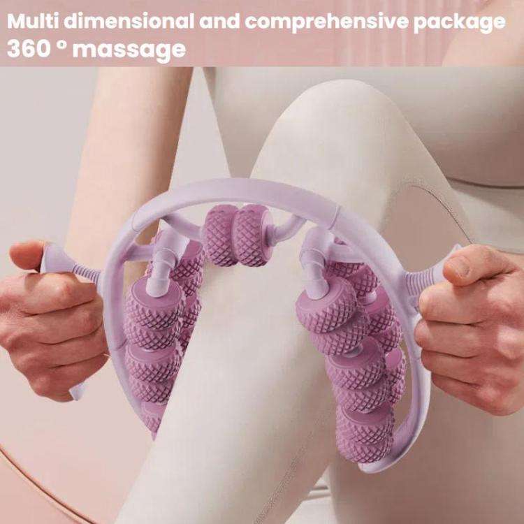 26 Rounds Dual Row Circular Leg Slimming Clamp Arm Massager(Purple)