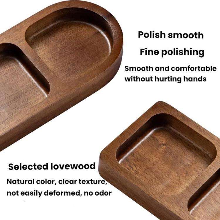 3 Grid Solid Wood Dipping Dish Beef Barbecue Hot Pot Kimchi Flavor Snack Plate