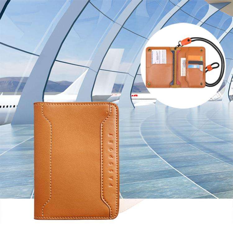 Genuine Leather Passport Card Holder ID/Boarding Pass Wallet with Card Slots & Ticket Pocket With...
