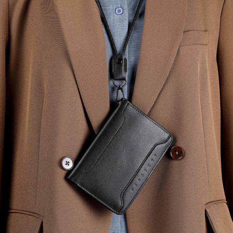 Genuine Leather Passport Card Holder ID/Boarding Pass Wallet with Card Slots & Ticket Pocket With...