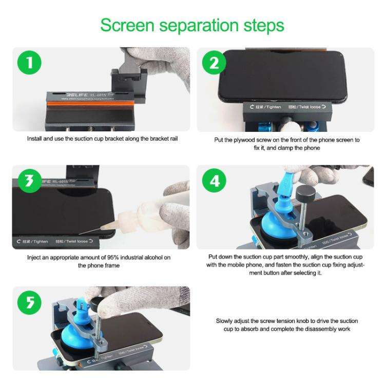 RELIFE RL-601S Plus 2 In 1 Split Screen Rotating Mobile Phone Repair Fixture Multifunctional Rota...