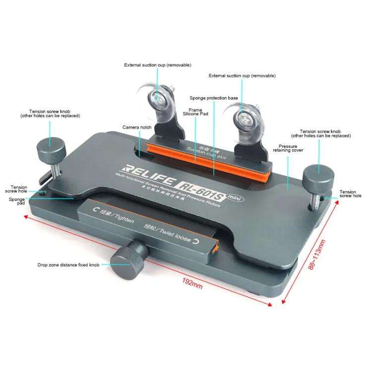 RELIFE RL-601S Mini Mobile Phone Screen Removal Clamp Easily Remove Glass Back Cover and Secure S...